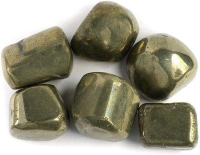 VIBESLE Pyrite Tumble Stone Raw Rough Stones Decorative Showpiece  -  10 cm(Stone, Gold)