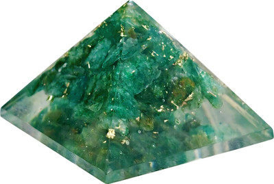Treemaison Coronating Homes Vastu Crystal Green Aventurine Pyramid | 1.5 Inch (33 MM) | Crystal Pyramid Decorative Showpiece  -  3.3 cm(Crystal, Dark Green)