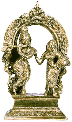 SOMENDRAA RADHA KRISHNA | GOD IDOL | BRASS | SILVER - 18CM Decorative Showpiece  -  18 cm(Brass, Silver)