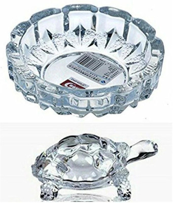 D S Crystal Tortoise Decorative Showpiece  -  5 cm(Crystal, Clear)