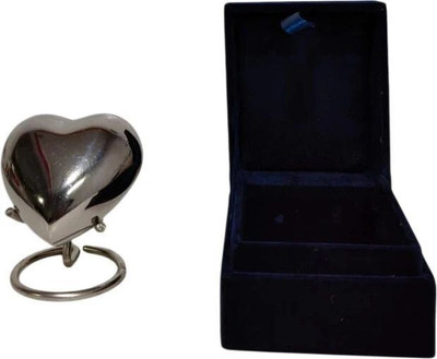 MZ Collections Silver Heart on Stand perfect for home decor or gifting with velvet box Decorative Showpiece  -  10.16 cm(Crystal, Steel, Silver)
