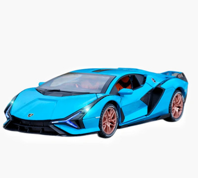 Elite Plus Lamborghini Sian 1:24 Scale Die-Cast Model Car Decorative Showpiece  -  5 cm(Metal, Plastic, Blue)