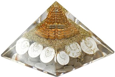 Rudraaksh craft Gomti Chakra Crystal Pyramid Shree Yantra for Positive Energy, Vastu & Healing Decorative Showpiece  -  6.5 cm(Metal, Multicolor)