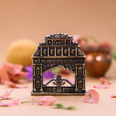 Murliwala Shree Shyam Baba Toran Dwaar Figurine for Car & Home Temple (Heena) Decorative Showpiece  -  6 cm(Metal, Light Green)