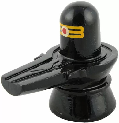 DARIDRA BHANJAN Narmadeshwar Shivling Original/Narmada Shivling Original For Home Decorative Showpiece  -  8 cm(Marble, Black)