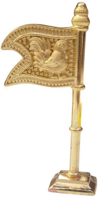 SRK ONLINE RETAILER Murugan Seval Kodi Decorative Showpiece  -  6 cm(Metal, Gold)