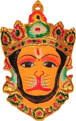 Epoojacart Hanuman Face 7 inches - Metal Hanumanji Face - Hanging Hanuman Face for Pooja Decorative Showpiece  -  19 cm(Metal, Multicolor)