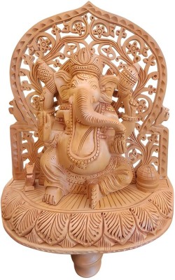 Malviya Handicrafts Wooden Ganesha Idol/Statue Murti /Figurine-02 Decorative Showpiece  -  22 cm(Wood, Brown)