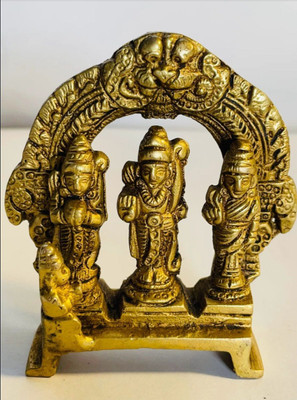 smartkitchen Lord Ram Darbar Idol Decorative Showpiece  -  8 cm(Brass, Gold)