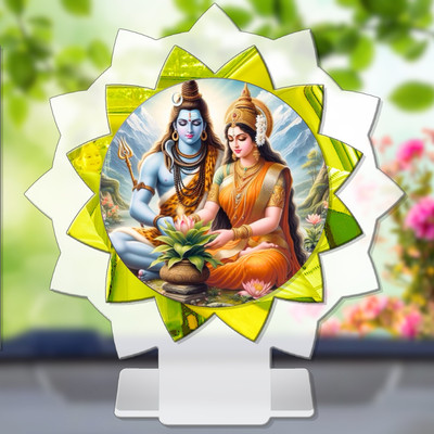 GiftsRange Shiv Parvati Shiva Shakti Uma Maheshwar Car Dashboard Idol Decorative Showpiece  -  11 cm(Plastic, Multicolor)