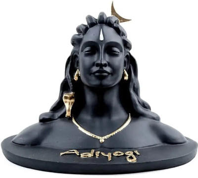 Bless Kraft Lord Adiyogi Mahadev Shiv Shankara Showpiece Idol Murti Statue for Car Dashboard Decorative Showpiece  -  16 cm(Polyresin, Black)