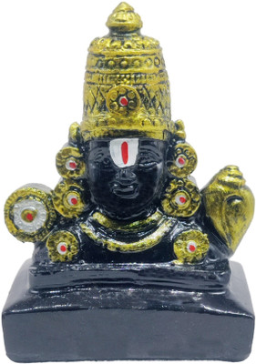 krishnagallery1 Tirupati Balaji /Venkateswara Marble Dust Statue /Idol 3 Inch Decorative Showpiece  -  15 cm(Polyresin, Orange)