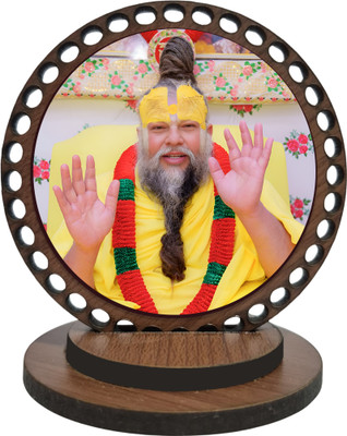 DECOCRU Premanand ji Maharaj Dashboard, Home Decorative Showpiece  -  8.382 cm(Wood, Multicolor)
