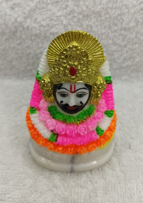 Scalpp Washable Khatu Shyam ji Murti ( Pack of 1 ) Decorative Showpiece  -  7.2 cm(Marble, White)