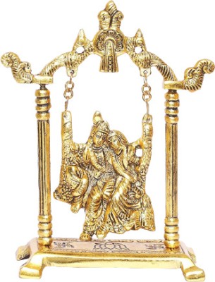 Dev Samagri Radha krishna Idol Swing on Jhula Decorative Showpiece  -  19.5 cm(Metal, Gold)