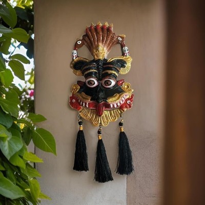 salvusappsolutions Narsingh Kirtimukha Wall Hanging Face Mask Nazar Battu (Black_3.5x6 INCH) Decorative Showpiece  -  15 cm(Metal, Black)