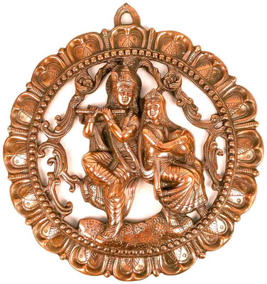 Apkamart Traditional Radha Krishna Wall Hanging for Home & Office Decor- 18 inch Decorative Showpiece  -  46 cm(Aluminium, Silver)