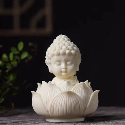 MAAGHI Baby Buddha Decorative Showpiece  -  10 cm(Marble, White)