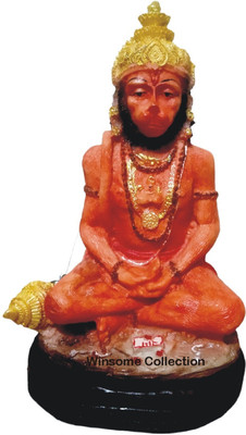 WINSOME COLLECTION Hanuman Bajrangbali Pavanpurta Idol Murti Statue Decorative Showpiece  -  20 cm(Resin, Red)