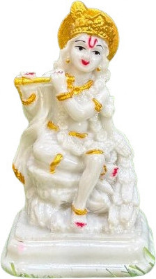 Shree Shyam Handicraft Krishna Idol Statue for Home Décor and Gift Decorative Showpiece  -  3 cm(Marble, White)