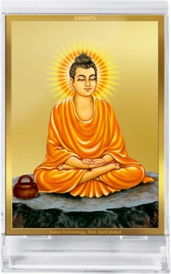 DIVINITI Gautam Buddha ji Photo Frame & Car Dashboard, Table Décor ACF 3 Decorative Showpiece  -  11 cm(Plastic, Multicolor)