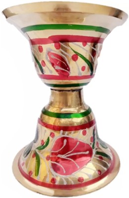 SAUBHAGYA Antique Brass Ugaldan/ Peetal Peekdan/Thukdan Betel Nut Spitting Bowl. Decorative Showpiece  -  19 cm(Brass, Gold)