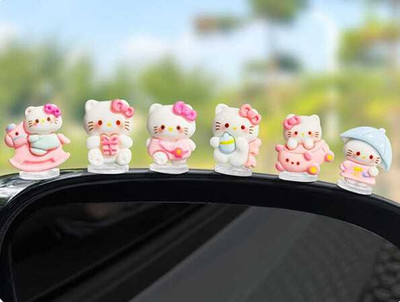 YOURKARTS.COM Hello Kittens Set of 5 Decorative Showpiece  -  13 cm(Plastic, Green)