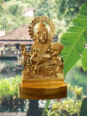 DARIDRA BHANJAN Brass Kuber Maharaj, Lord Kuber Brass Statue,Kuber Murti Dhan Laxmi Kuber Statu Decorative Showpiece  -  12 cm(Metal, Yellow)