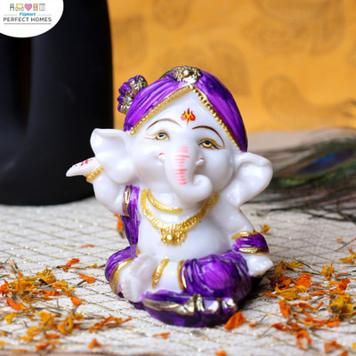 Flipkart Perfect Homes God Shri Ganesh Statue Lord Ganesha Idol Bhagwan Ganpati Decorative Showpiece  -  10 cm(Marble, Purple)