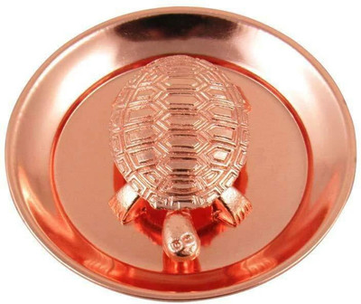 Raviour Lifestyle Raviour Lifestyle Metal Handmade Copper Plated Sarva Ichha Astha Dhatu Kachua Yantra Set,Fabric Vastu Feng Shui Metal Turtle Tortoise Plate for Good Luck Decorative Showpiece  -  6 cm(Copper, Copper)