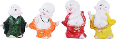 MARINER'S CREATION Buddha showpiece set of 4 Decorative Showpiece  -  8 cm(Polyresin, Multicolor)