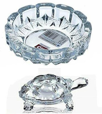 SBBCO Vastu Feng Shui Crystal Turtle Tortoise for Good Luck Decorative Showpiece  -  5 cm(Crystal, White)