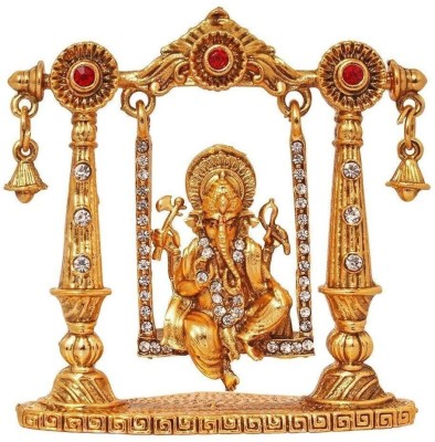 Ratna Ganesh Murti God Shri Ganesh Car Dashboard Statue Lord Ganesha Idol Bhagwan Ganpati Spiritual Puja Vastu Figurine - Religious Murti Pooja Gift Item / Temple / Home Décor Decorative Showpiece Decorative Showpiece Decorative Showpiece  -  7 cm(Brass, Gold)