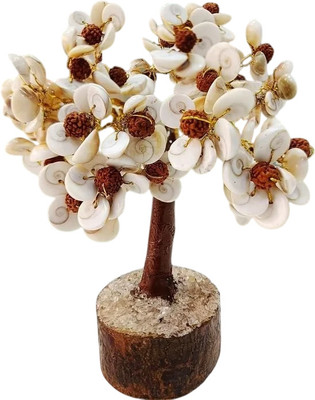 vastu vardan Vastu Crystal Gomti Chakra Tree With Rudraksha (300 Beads) Rudraksha Tree Plant Decorative Showpiece  -  26 cm(Crystal, Multicolor)