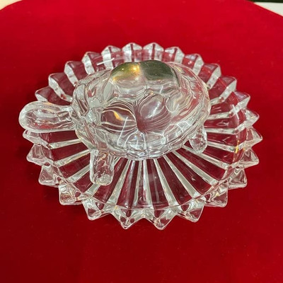 DVM Vastu Feng Shui Crystal Turtle Tortoise with Plate for Good Luck D35 Decorative Showpiece  -  10 cm(Crystal, White)