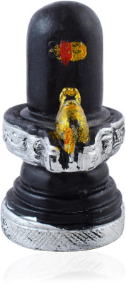 morir Mini Shiva Lingam Idol with Nandi – 3 Inch Religious Decor for Home Temple Decorative Showpiece  -  7.62 cm(Polyvinyl Chloride, Black)
