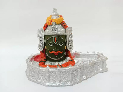 DARIDRA BHANJAN Shri Baba mahakal jotirling handcraft idol of baba mahakaal Decorative Showpiece  -  10 cm(Marble, Multicolor)