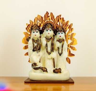 Adhvik Bhakti God Big Radium Unbreakable Lord Ram Darbar Idol Home and Office Décor Decorative Showpiece  -  13 cm(Polyresin, Multicolor)