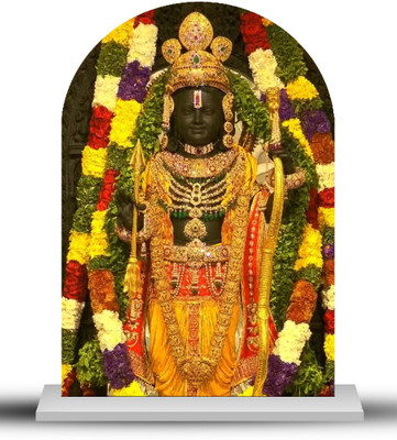 Niya Krafts Ram Mandir Ayodhya Car Dashboard 8 CM Black Acrylic Stand Decorative Showpiece  -  8 cm(Plastic, Multicolor)