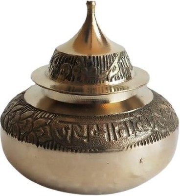 salvusappsolutions Sindoor Box with Stick for Home Decor, Gift Item (Gold_1.6 X 1.6 X 1.9 Inch) Decorative Showpiece  -  3 cm(Metal, Gold)