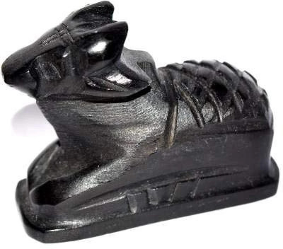 Jsingh Siyaram Black Marble Stone Nandi Pindi Idol Showpiece for Pooja Decorative Showpiece  -  4 cm(Marble, Black)