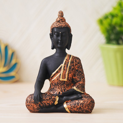 Royalbox Meditating Buddha Statue For Home Decor Idol/Showpiece Decorative Showpiece Decorative Showpiece  -  15 cm(Polyresin, Copper)