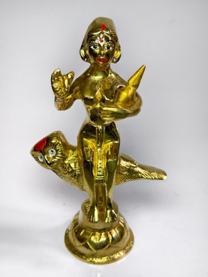 Pital Murti Industry Brass Maa Lakhi idol for Home Decor - Decorative Spiritual Statue for Temple | Decorative Showpiece  -  22.86 cm(Brass, Gold)