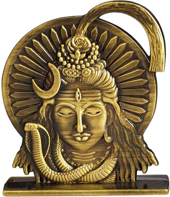 M Men Style Religious Lord Shiv Mahadev for Car Accessories for Dash Board Decorative Showpiece  -  6 cm(Metal, Green)