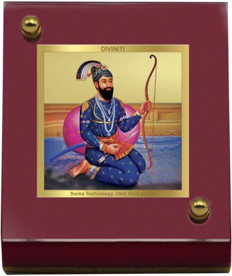DIVINITI Guri Gobind Singh Idol Photo Frame & Car Dashboard|MDF 1B 24K Gold Plated Foil Decorative Showpiece  -  5.5 cm(Gold Plated, Multicolor)
