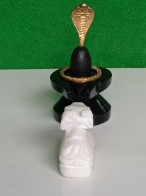 Shivam Vastu Kala Shivling Art Small Narmadeshwar Shivling For home Pooja/ Best for Vastu Decorative Showpiece  -  10 cm(Stone, Black)