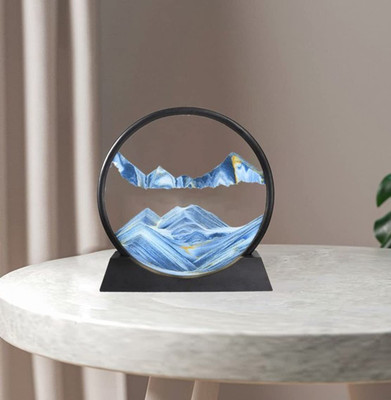 Decor Your Way Moving Sand Art Picture Sandscapes Desktop Art Toys, 3D Deep Sea Decorative Showpiece  -  7 cm(Glass, Blue)