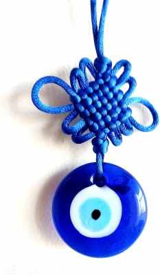 Bless Kraft Evil Eye Hanging Nazar Battu Good Luck Charm | Prosperity Showpiece for Car Decorative Showpiece  -  15 cm(Polyresin, Blue)