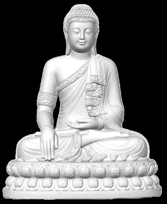 THREEDOLOGY Budha Idol Decorative Showpiece  -  24 cm(Plastic, White)