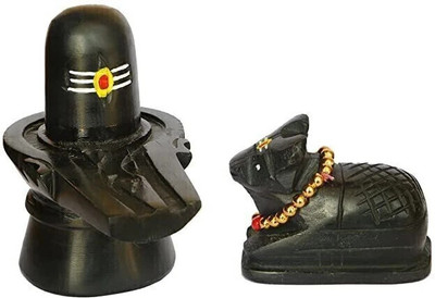 SBBCO Divine Edge Shivam Aura – Sacred Shivling for Home & Mandir Decorative Showpiece  -  11 cm(Marble, Black)